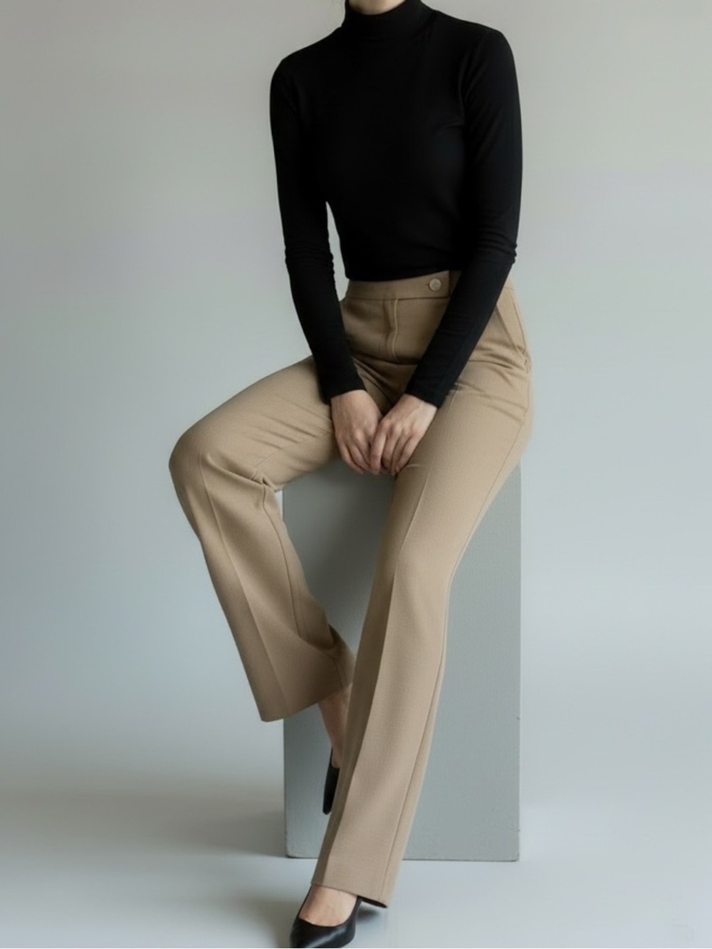 Body by Victoria The Kate Fit Flare Pants in Tan Size 2